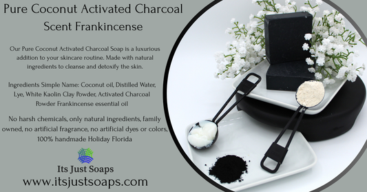 Pure coconut Soap activated charcoal Frankincense Scent