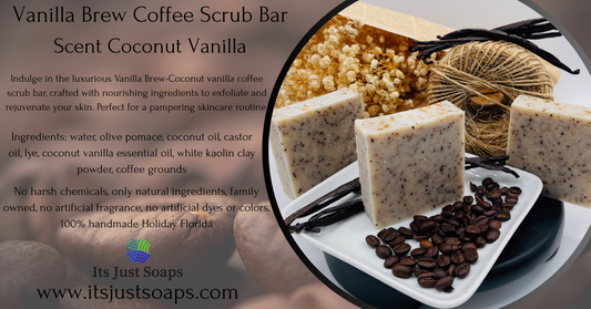 Vanilla Brew-Coconut vanilla coffee scrub bar
